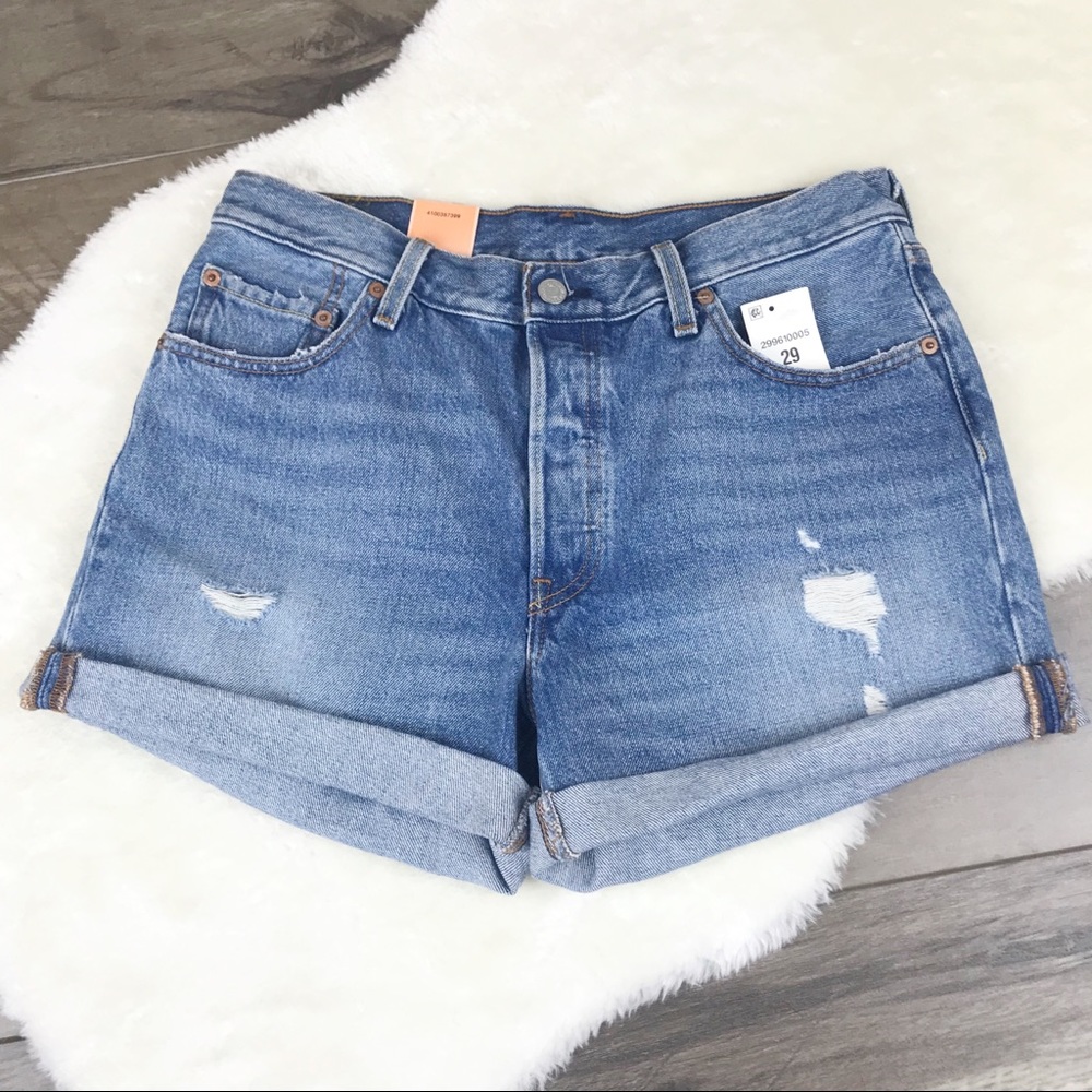 Levi’s 501 Button Fly Hi Rise Jean Shorts 31 - Picture 4 of 8